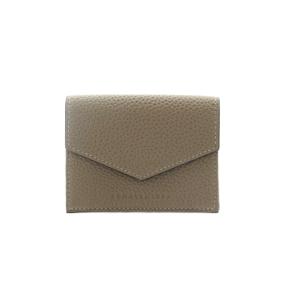 コンパクトウォレット 三つ折り財布 レザー グレージュ ピンク /BB OS H