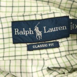 RALPH LAUREN ボタンダウンシャツ チェック柄 XXL ホワイト グリーン グレー /ES OS MA