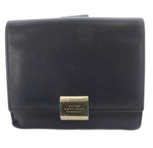 二つ折り財布 コンパクトウォレット レザー 黒 ブラック /BB H