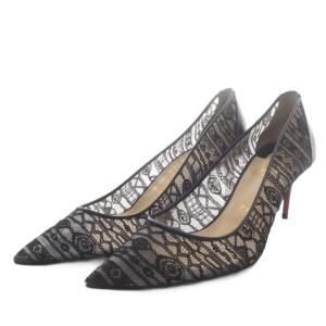 SARAMOR パンプス レース 37.5 ブラック