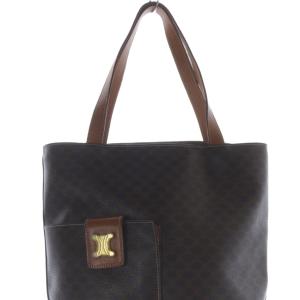 CELINE ヴィンテージ オールド マカダム トリオンフ バケツ トートバッグ ブラウン