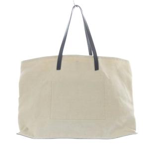 JIL SANDER キャンバス レザー トートバッグ ブラック ベージュ