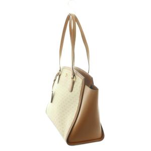 MICHAEL KORS トートバッグ ラージ PVC レザー モノグラム柄 ロゴ オフホワイト ベージュ /MI GY49