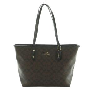 シグネチャー トートバッグ コーティングキャンバス 茶 ブラウン /MI GY49