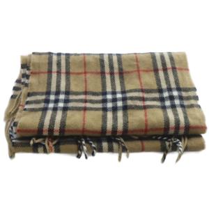 BURBERRY LONDON ノバチェック カシミヤ マフラー イングランド製 ストール 茶 ブラウン /SR GY49