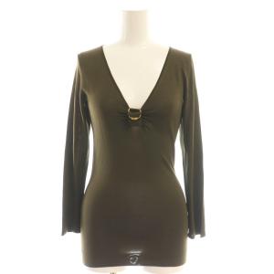 ゴールド金具 カットソー ニットソー 長袖 XS ダークブラウン /ES GY49