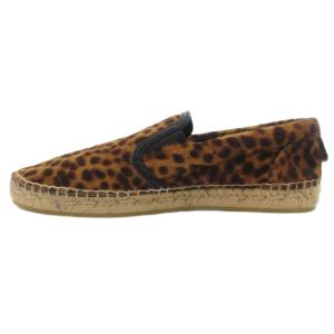JIMMY CHOO ハラコ レオパード柄 スリッポン エスパドリーユシューズ 41 茶 ブラウン /GV GY62