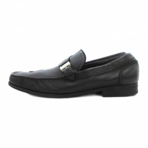 Salvatore Ferragamo ローファー シューズ レザー 8.5 黒 ブラック /UO GY62