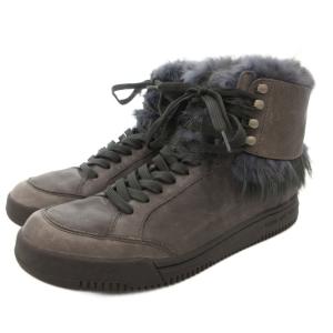 ファー ショートブーツ 27cm グレー