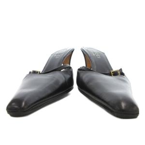 GUCCI ミュール サンダル 本革 レザー 36.5 黒 ブラック /UO GY62