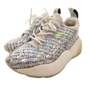 STELLA McCARTNEY スニーカー シューズ ローカット メタリック ロゴ 35 白 ホワイト シルバーカラー /JS GY62