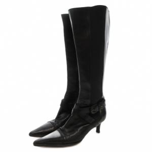 ココマーク サイドゴアロングブーツ 36.5 ブラック