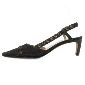 CHANEL ココマーク ヒールサンダル デニムパンプス 35.5 ブラック