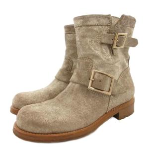 エンジニアブーツ 37 ラメ イタリア製 ゴールドカラー