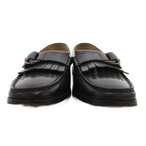 TOD'S スリッポン ドライビングシューズ レザーローファー タッセル 34.5 黒 ブラック /JS GY62