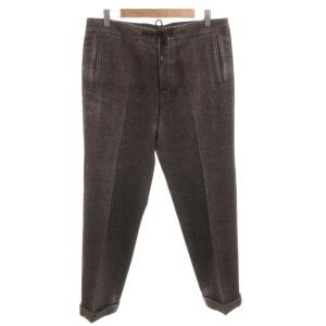 13AW ドローストリングスラックス テーパードパンツ ウール 44 ブラウン S50KA0265 /FF