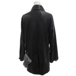 BURBERRY LONDON トレンチコート ジャケット 裏地ノバチェック フェイクレザー ダブル ひざ丈 40 黒 ブラック /FF