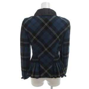 LOUIS VUITTON ジャケット ブレザー デザインボタン ウール 36 青 ブルー チェック /FF GY62