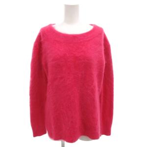 カシミヤファーボートネックニットセーター 長袖 1 ピンク /FF GY62