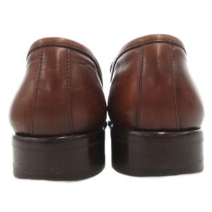Ermenegildo Zegna コインローファー レザーシューズ スクエアトゥ 6.5 茶 ブラウン /GV GY62