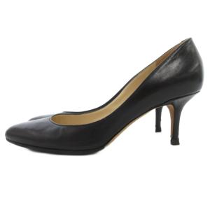 JIMMY CHOO レザー ヒール パンプス 37 黒 ブラック /UO GY62