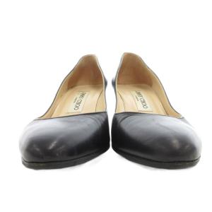 JIMMY CHOO レザー ヒール パンプス 37 黒 ブラック /UO GY62
