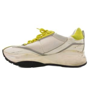 厚底スニーカー シューズ ローカット ナイロン 39.5 白 ホワイト 黄 イエロー /GV GY62