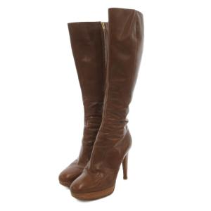 ロングブーツ レザー 本革 38.5 ブラウン /JS GY62