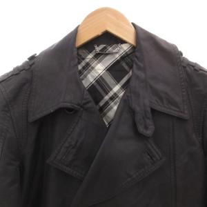 DOLCE&GABBANA トレンチコート 44 黒 ブラック ダブルブレスト チェック柄 /FF GY62