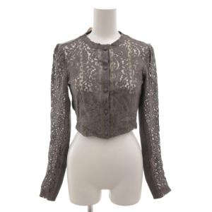 カーディガン ニット レース 36 グレー /FF GY62