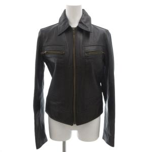 JEANS 88Cレザージャケット 革ジャン ジップアップ 4 茶 ブラウン /FF GY62