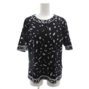 カットソー Tシャツ 半袖 L 黒 ブラック ドット柄 総柄 /FF GY62