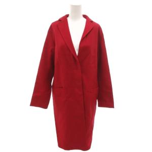 チェスターコート ロング シルク混 34 赤 レッド /FF GY62