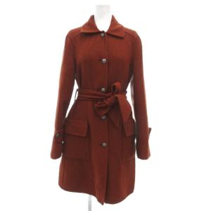 ステンカラーコート パイル地 ウール カシュゴラ混 38 茶 ブラウン /JS GY62