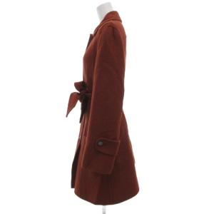 Salvatore Ferragamo ステンカラーコート パイル地 ウール カシュゴラ混 38 茶 ブラウン /JS GY62