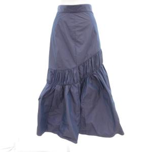 タグ付き フレアスカート ギャザー ロング ミモレ F 玉虫色 青 ブルー /JS GY62