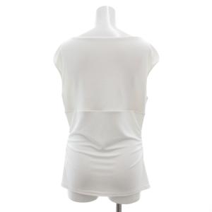 FOXEY NEW YORK ノースリーブカットソー ストレッチ シャーリング 42 白 ホワイト /JS GY62