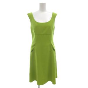 ノースリーブワンピース ひざ丈 38 黄緑 ライムグリーン /FF GY62