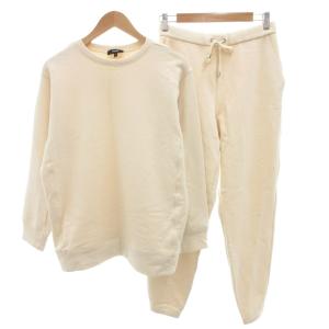 スウェット セットアップ トレーナー イージーパンツ ゴムウエスト ロゴ刺繍 S ベージュ /FF GY62