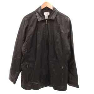 レザーコート ジャケット 革ジャン ジップアップ 本革 M 黒 ブラック /JS GY62