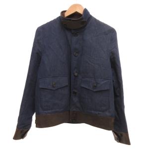 ジャケット ダンガリー リネン混 インディゴブルー
