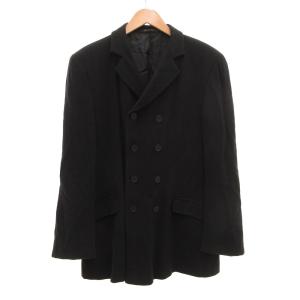 テーラードジャケット ダブルブレスト ツイル 総裏地 50 黒 ブラック /JS GY62