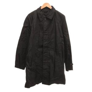 ステンカラーコート ナイロン サテン M ブラック