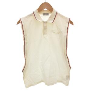 ポロシャツ ノースリーブ 鹿の子 XS 白 ホワイト /FF GY62
