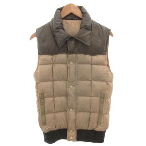 エディ期 リブレザー カラー切替ダウンベスト 44 ベージュ 5HH1049824