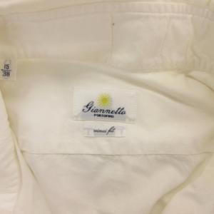GIANNETTO シャツ 15/38 白 ホワイト 長袖 レギュラーカラー /NU GY62