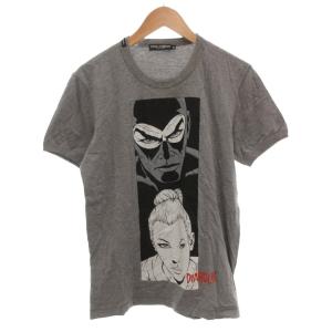 Tシャツ 48 グレー プリント ラウンドネック 半袖 G8B83T /FF GY62