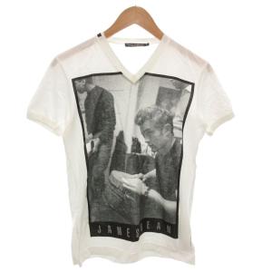 Tシャツ 46 白 ホワイト 半袖 Vネック プリント G8L05T /FF GY62