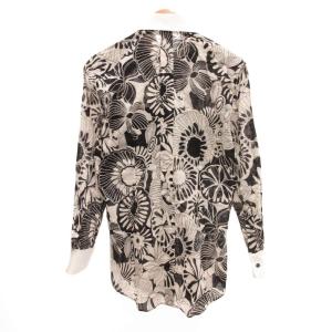DOLCE&GABBANA シャツ 長袖 総柄 花がら 40 白 ホワイト 黒 ブラック /JS GY62
