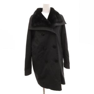 ロングコート ラビットファー 40 ブラック